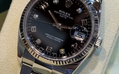 Rolex Date 115234 Nero Diamanti Ghiera Oro Bianco 2014 Revisione 2026 34mm – 7500€